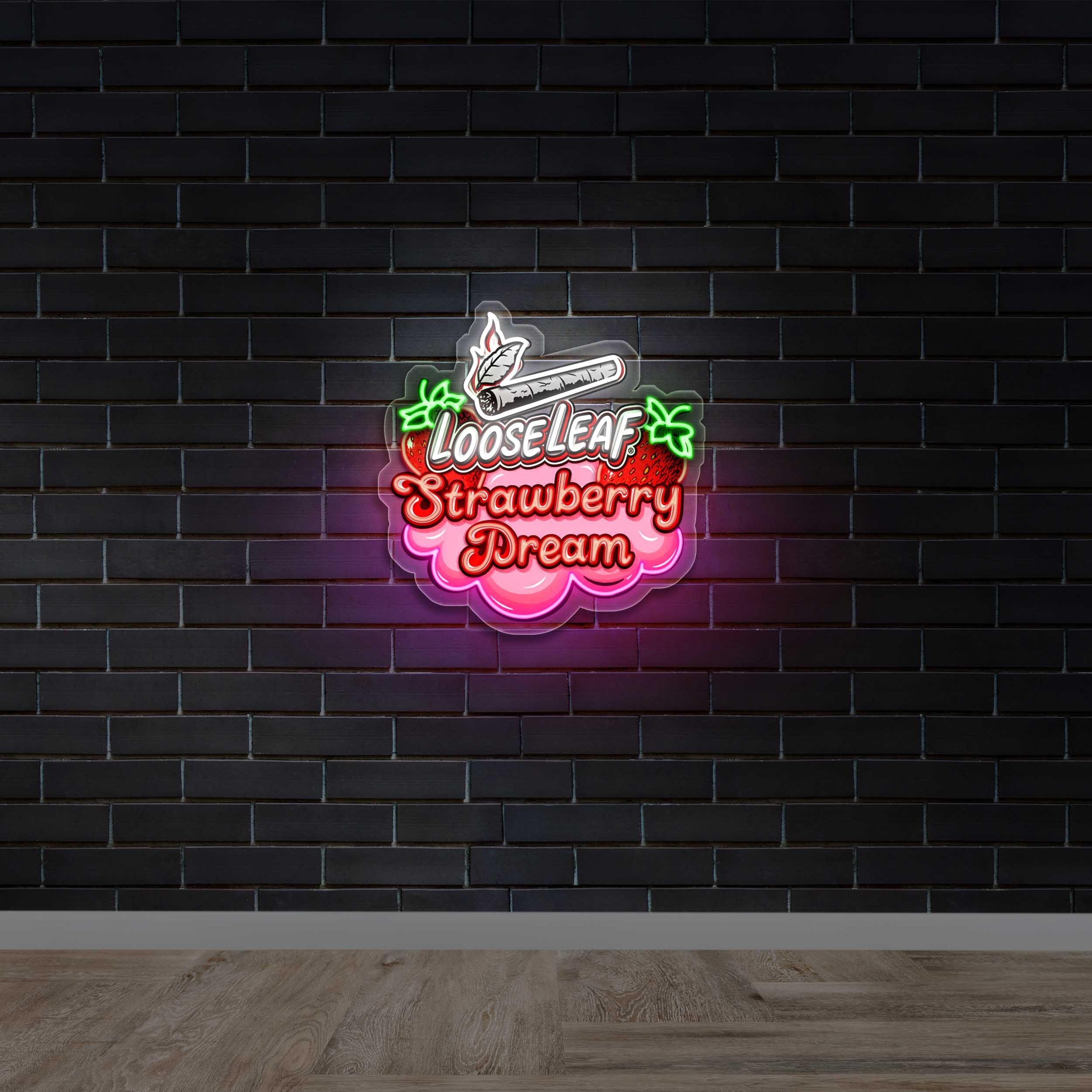 Loose Leaf Strawberry Dream - Premium Neon Artwork