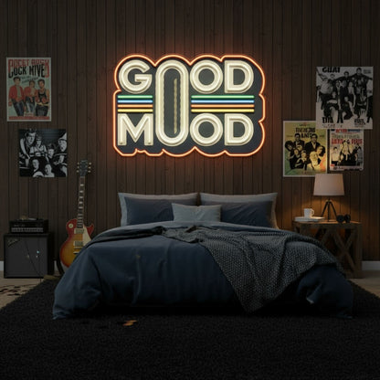 Retro Good Mood UV Print LED Neon Art Sign