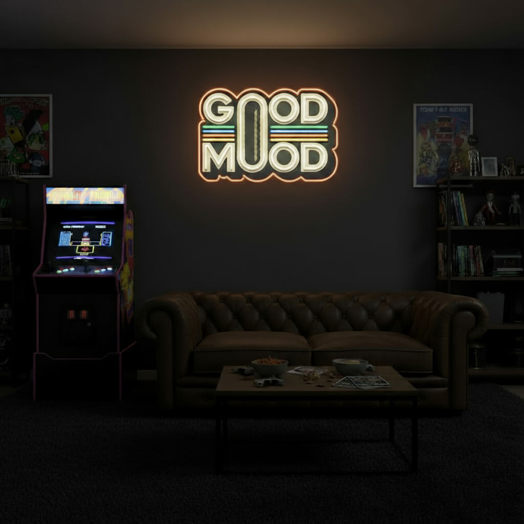 Retro Good Mood UV Print LED Neon Art Sign