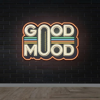 Retro Good Mood UV Print LED Neon Art Sign