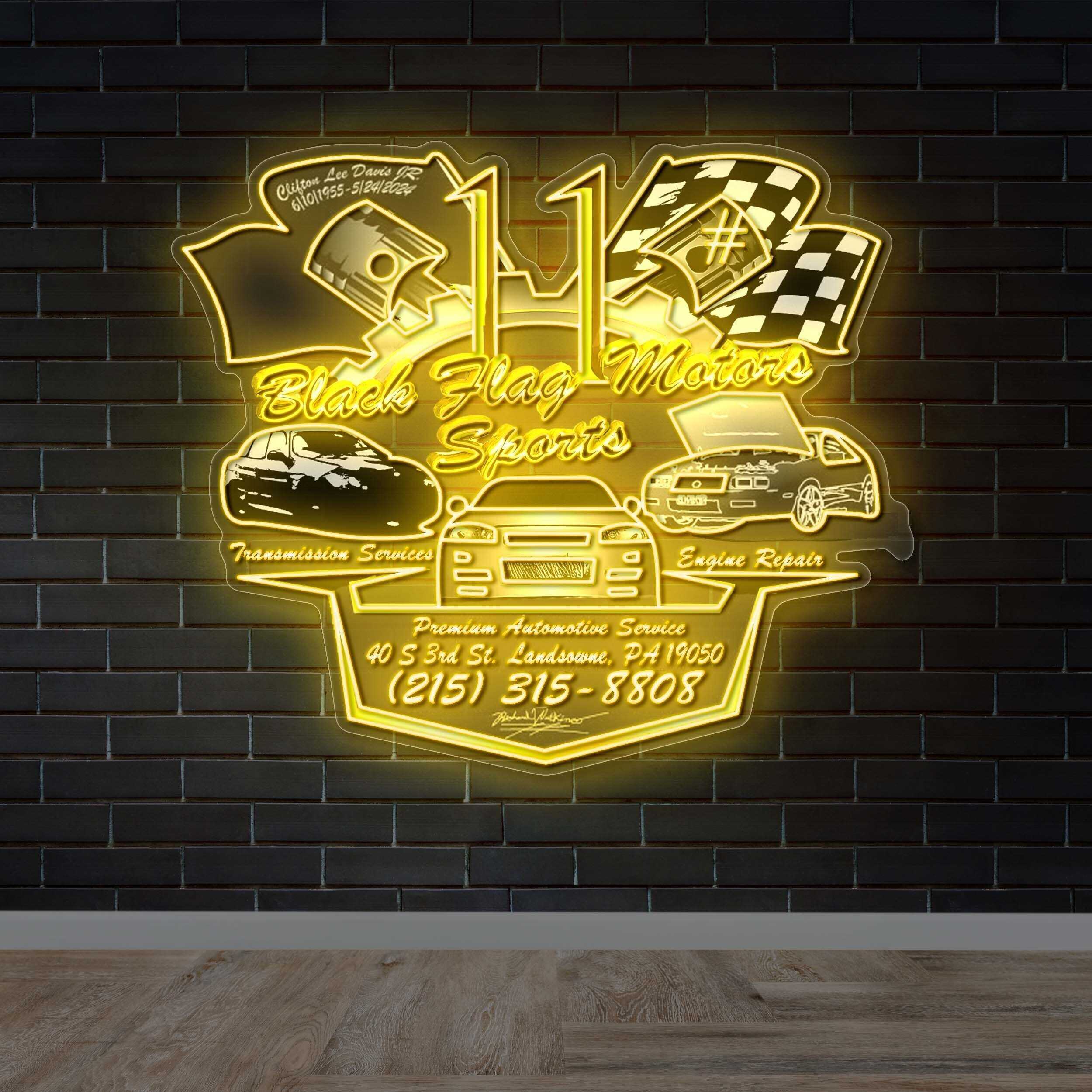 Black Flag Motor Sports - Premium Neon Artwork