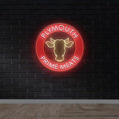Plymouth Prime Meats - Premium Neon Artwork