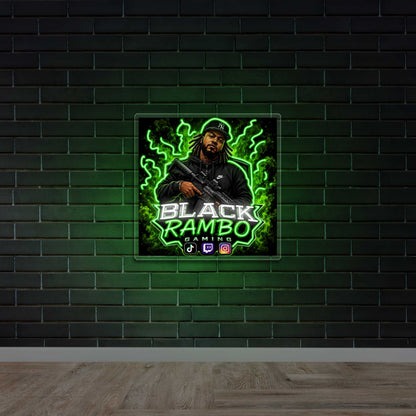 Black Rambo - Premium Neon Artwork
