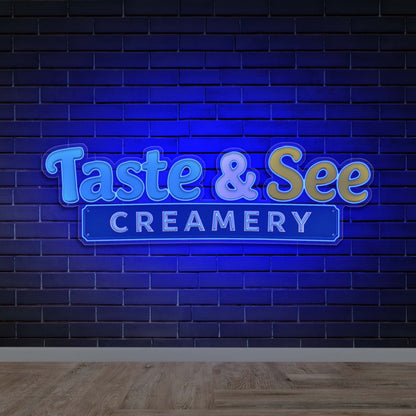 Taste & See Creamery - Premium Neon Artwork