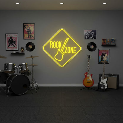 Rock Zone Music Man Cave LED Neon Sign