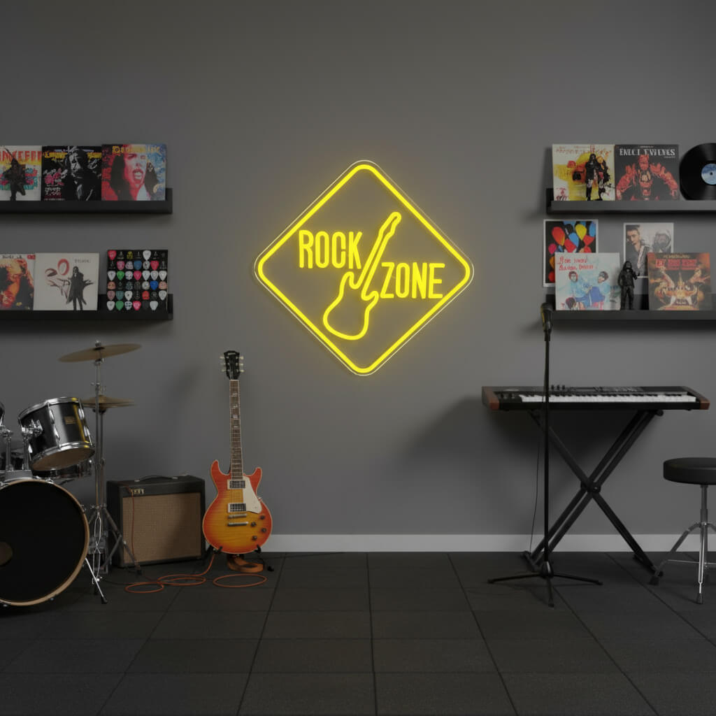Rock Zone Music Man Cave LED Neon Sign