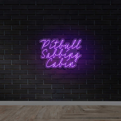 Pitbull Sabbing Cabin - Premium Neon Artwork