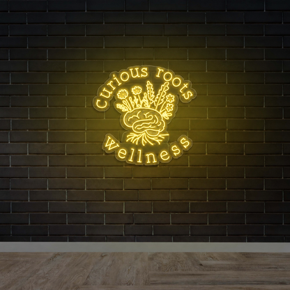 Curious Roots Wellness - Premium Neon Artwork