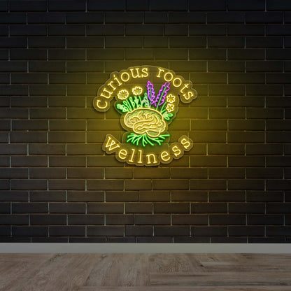 Curious Roots Wellness - Premium Neon Artwork
