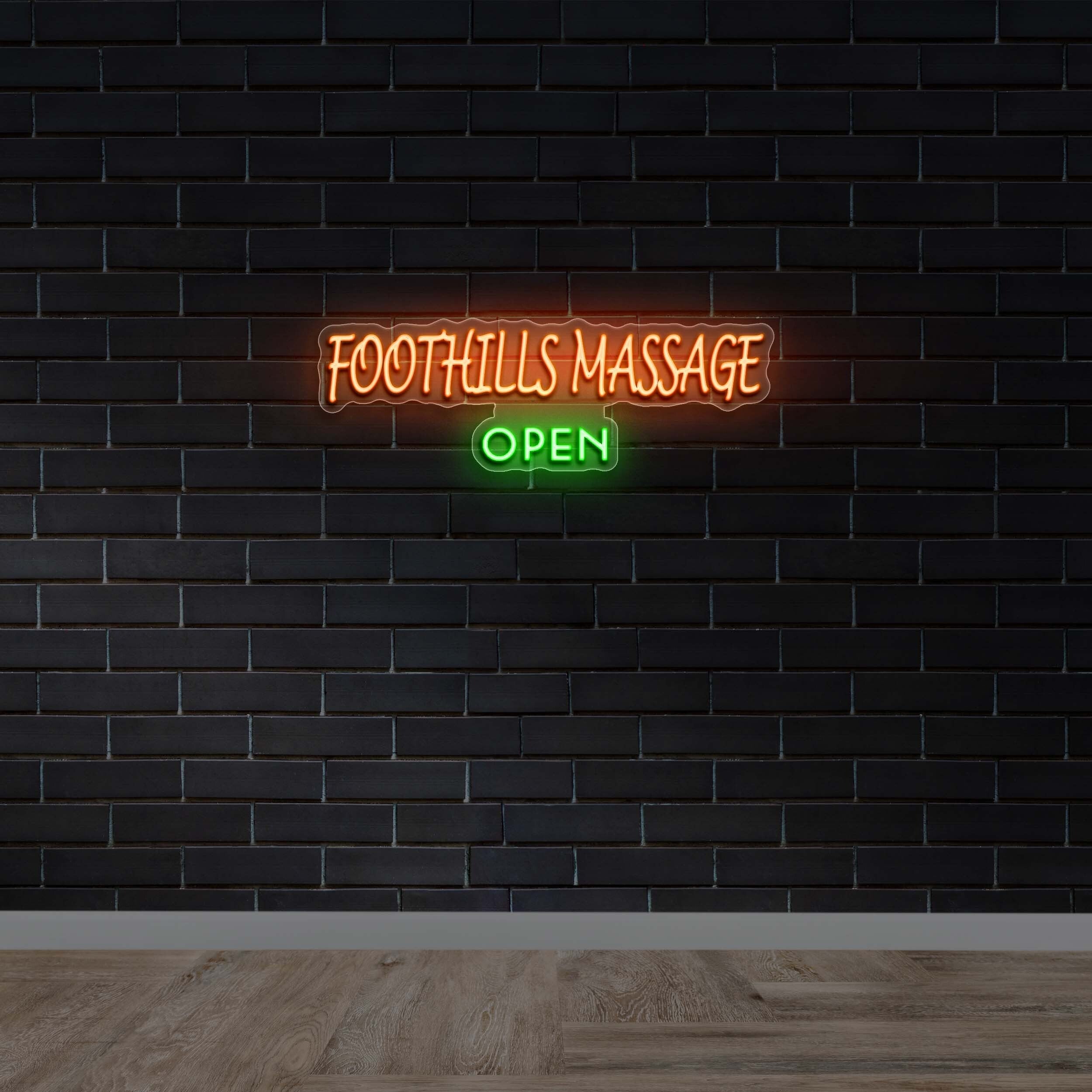 Foothills Massage | Text only - Premium Neon Artwork