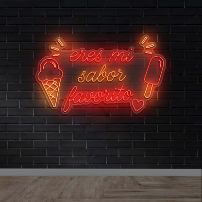 eres mi sabor favorito - Premium Neon Artwork