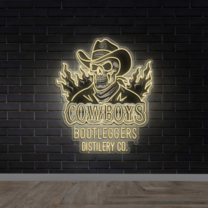 Cowboys Bootleggers Distillery Co. - Premium Neon Artwork