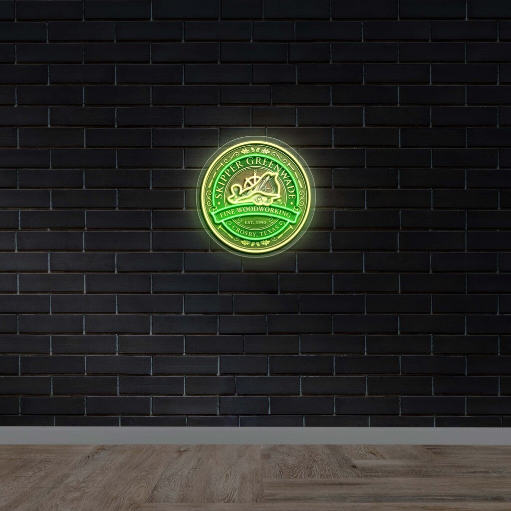 Skipper Green Wade Fine Woodworking - Premium Neon Artwork