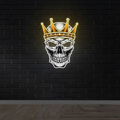 Skull King Crown UV Print LED Neon Art Sign