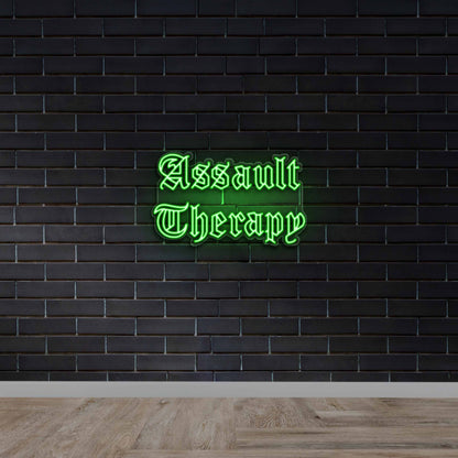 Assault Therapy (Old English) - Premium Neon Artwork