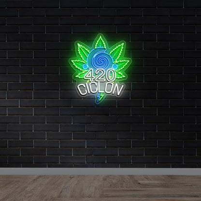 420 Ciclon - Premium Neon Artwork