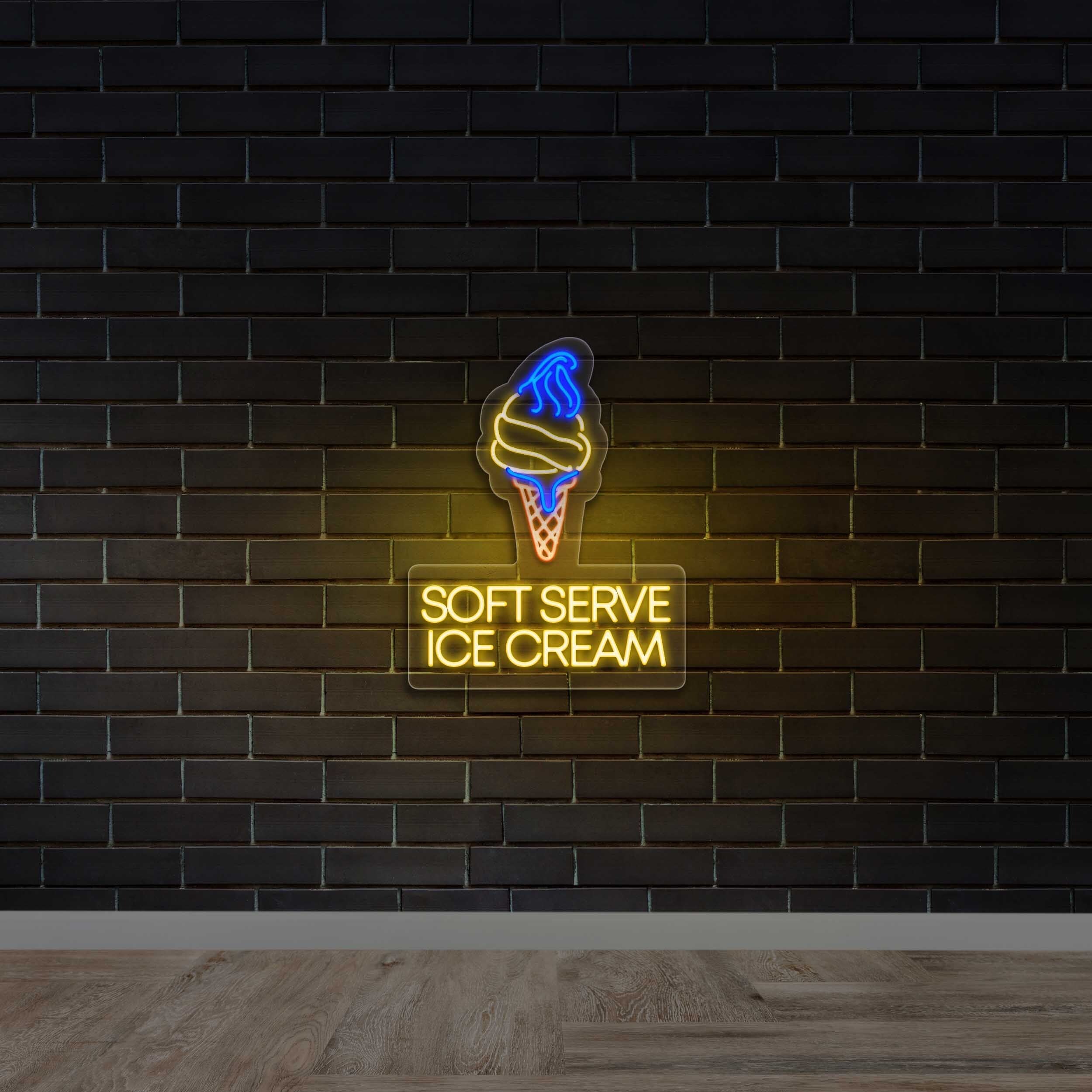 Soft Serve Ice Cream - Premium Neon Artwork