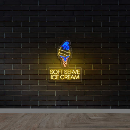Soft Serve Ice Cream - Premium Neon Artwork