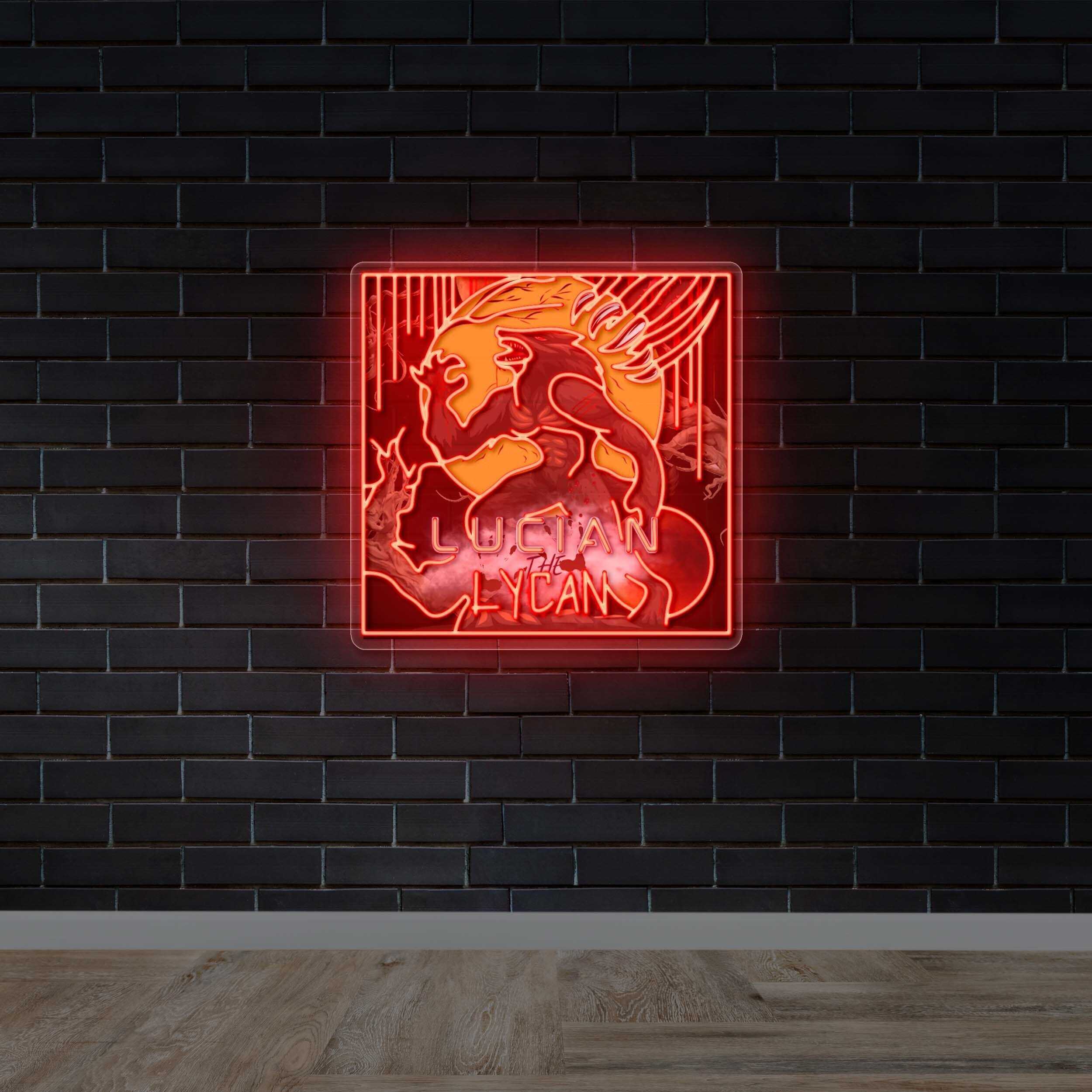 Lucian The Lycan - Premium Neon Artwork