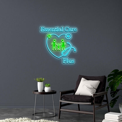 Essential Health Plus - Premium Neon Artwork