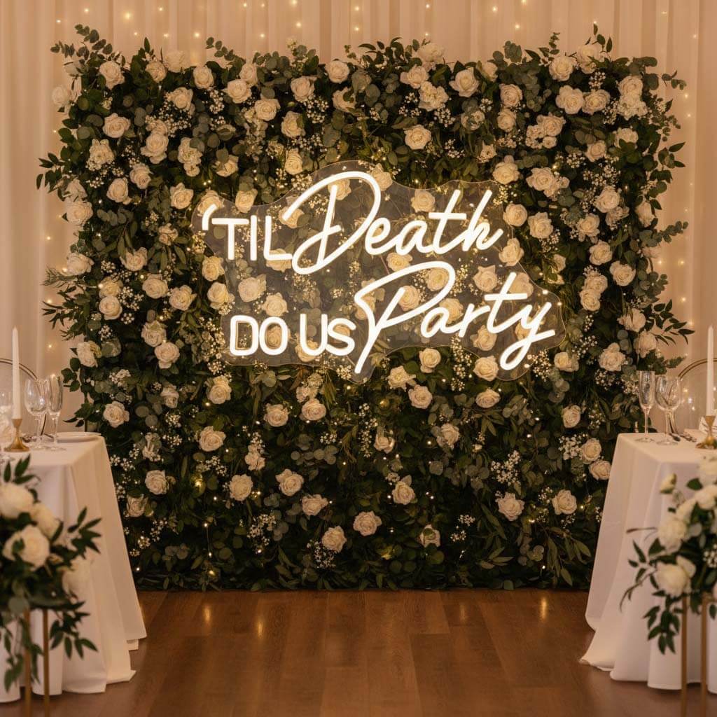 Til Death Do Us Party Wedding LED Neon Sign