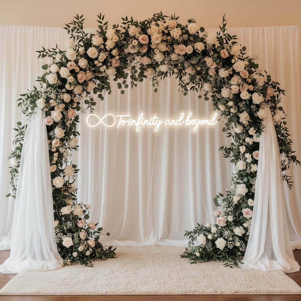 To Infinity And Beyond Wedding Neon Sign