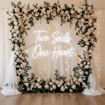 Two Souls One Heart Wedding Neon Sign