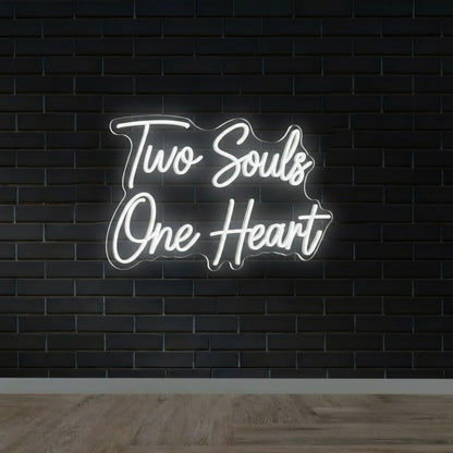 Two Souls One Heart Wedding Neon Sign