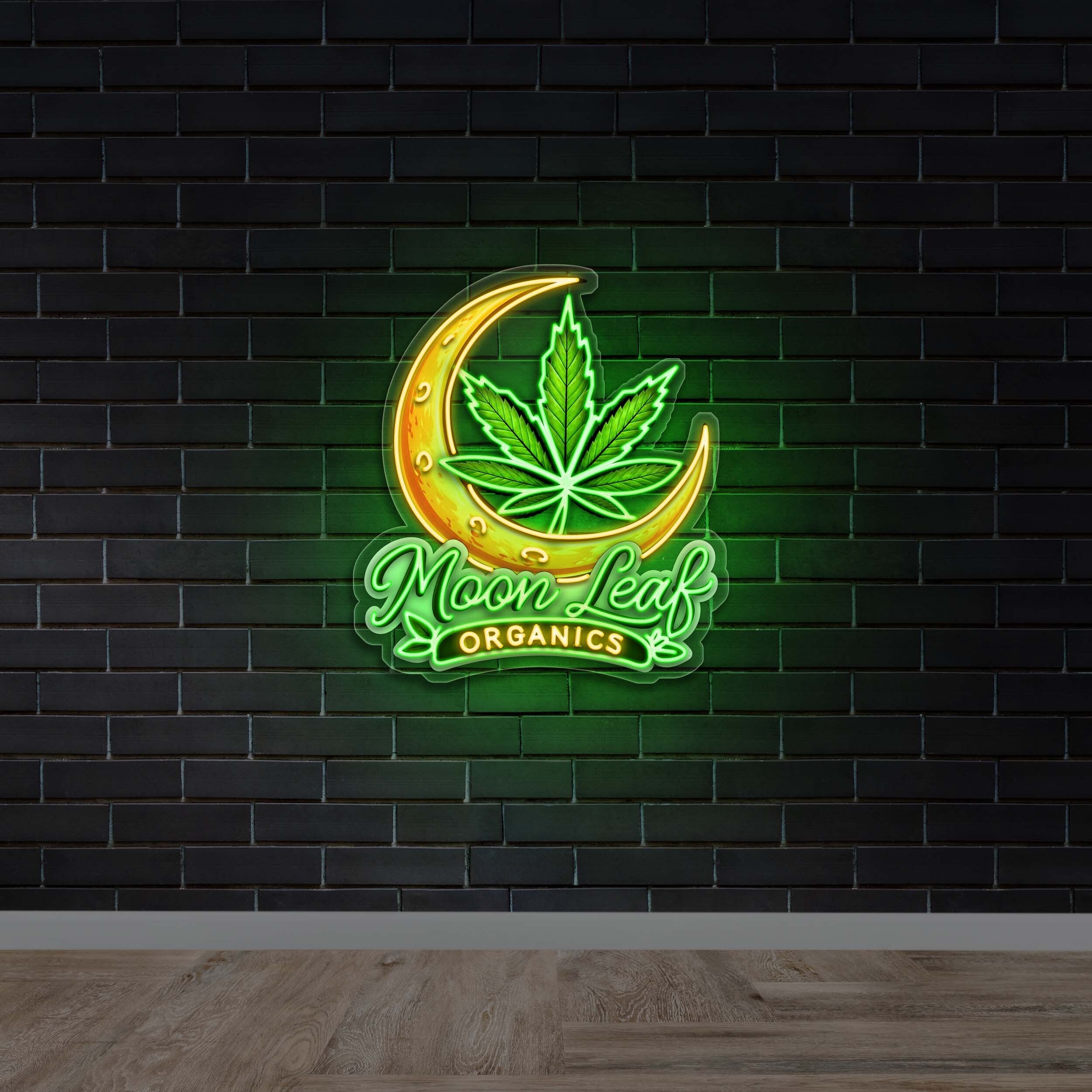 Moon Leaf Organics - Premium Neon Artwork