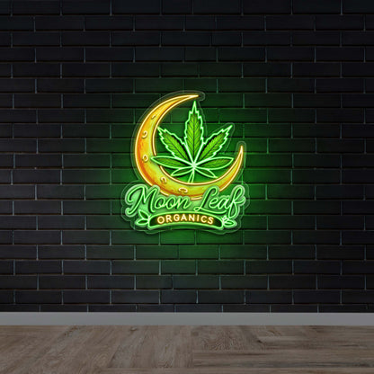 Moon Leaf Organics - Premium Neon Artwork