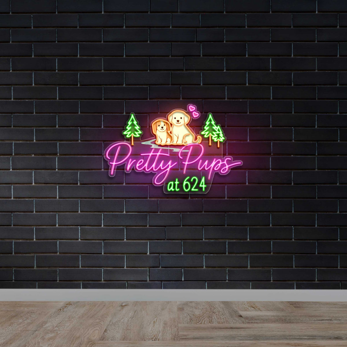 Pretty Pups at 624 - Premium Neon Artwork