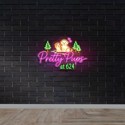 Pretty Pups at 624 - Premium Neon Artwork