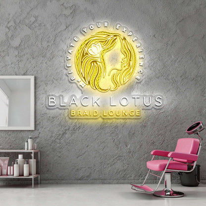BLACK LOTUS BRAID LOUNGE – Premium Neon Artwork