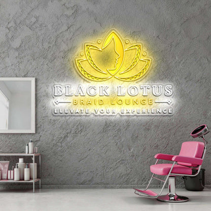 BLACK LOTUS BRAID LOUNGE EMBLEM – Premium Neon Artwork