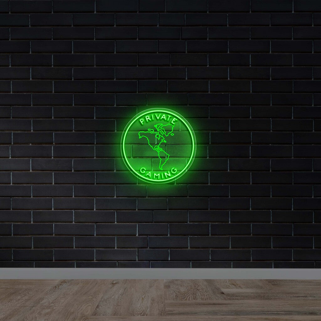 Private Gaming - Premium Neon Artwork