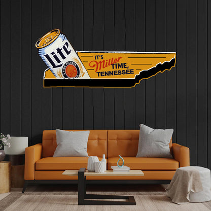 It's Miller Time Tennessee - Premium Neon Artwork